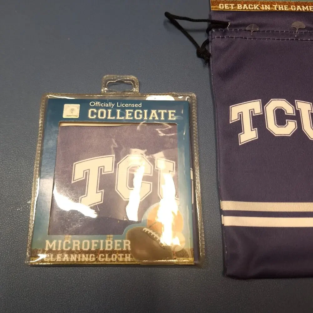 NCAA TCU Sunglass cloth and Sunglass Bag Combo Retro Horned Frogs Lot Set